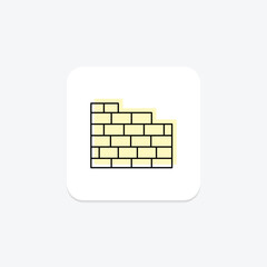 Brick Wall color shadow thinline icon , vector, pixel perfect, illustrator file