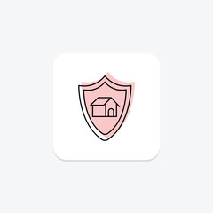 Home Security color shadow thinline icon , vector, pixel perfect, illustrator file