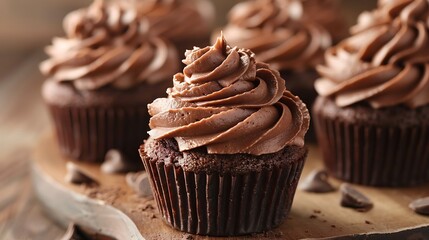 Chocolate cupcakes with rich frosting 