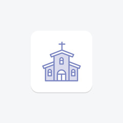 Church duotone line icon , vector, pixel perfect, illustrator file