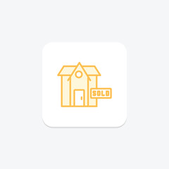 House Sold duotone line icon , vector, pixel perfect, illustrator file
