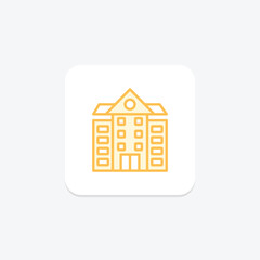 School duotone line icon , vector, pixel perfect, illustrator file