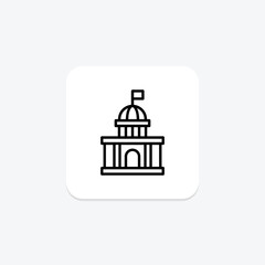 City hall line icon , vector, pixel perfect, illustrator file