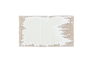 Piece of torn  cardboard box isolated on white background, Kraft cardboard texture, Recycle paper