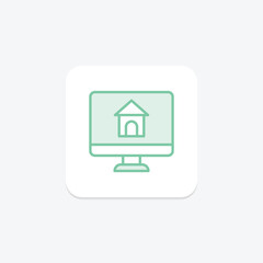 Online Property duotone line icon , vector, pixel perfect, illustrator file