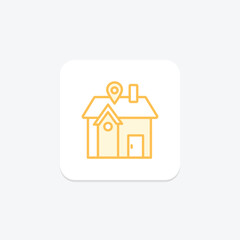 Home Location duotone line icon , vector, pixel perfect, illustrator file