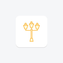 Street Light duotone line icon , vector, pixel perfect, illustrator file
