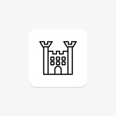 Castle line icon , vector, pixel perfect, illustrator file