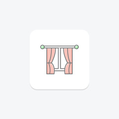 Home Window lineal color icon , vector, pixel perfect, illustrator file