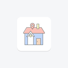 Home Location lineal color icon , vector, pixel perfect, illustrator file