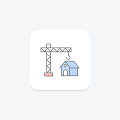Home Construction lineal color icon , vector, pixel perfect, illustrator file