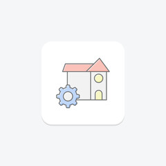 House Remodeling lineal color icon , vector, pixel perfect, illustrator file