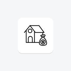 Property rate line icon , vector, pixel perfect, illustrator file