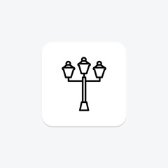Street Light line icon , vector, pixel perfect, illustrator file