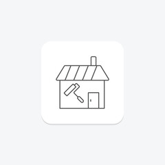 Home improvement thinline icon , vector, pixel perfect, illustrator file