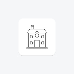 Cottage thinline icon , vector, pixel perfect, illustrator file