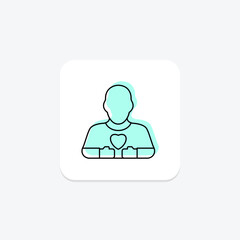 Self Acceptance color shadow thinline icon , vector, pixel perfect, illustrator file