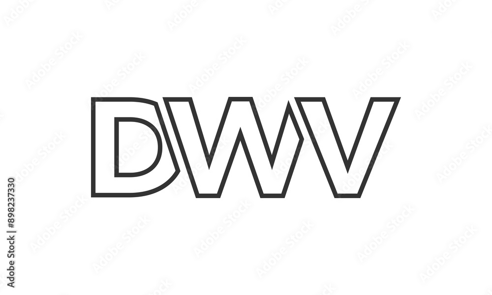 Fototapete dwv logo design template with strong and modern bold text. initial based vector logotype featuring s