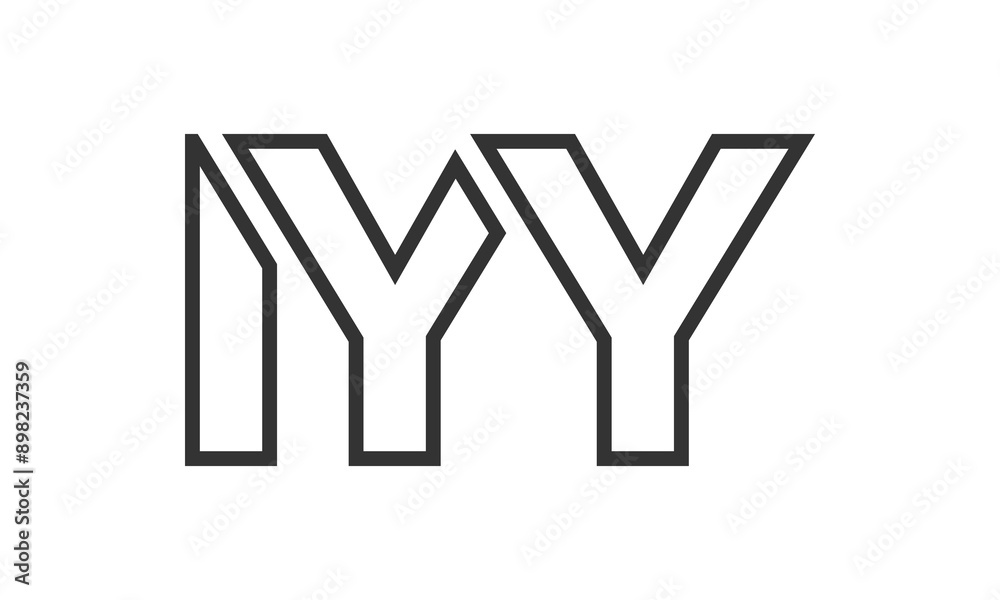 Fototapete IYY logo design template with strong and modern bold text. Initial based vector logotype featuring simple and minimal typography. Trendy company identity.
