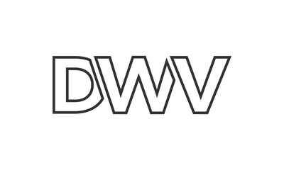 DWV logo design template with strong and modern bold text. Initial based vector logotype featuring simple and minimal typography. Trendy company identity.