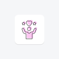 Self Worth color shadow thinline icon , vector, pixel perfect, illustrator file