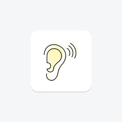 Self Listen color shadow thinline icon , vector, pixel perfect, illustrator file