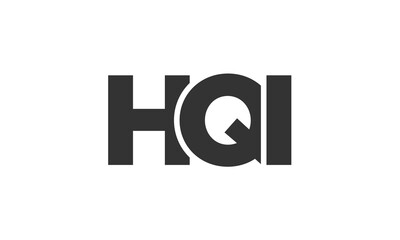 HQI logo design template with strong and modern bold text. Initial based vector logotype featuring simple and minimal typography. Trendy company identity.