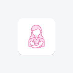 Self Love duotone line icon , vector, pixel perfect, illustrator file