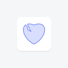 Self Broken Heart duotone line icon , vector, pixel perfect, illustrator file