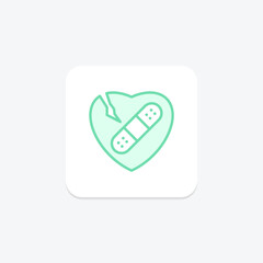 Fototapeta premium Self Heart Healing duotone line icon , vector, pixel perfect, illustrator file