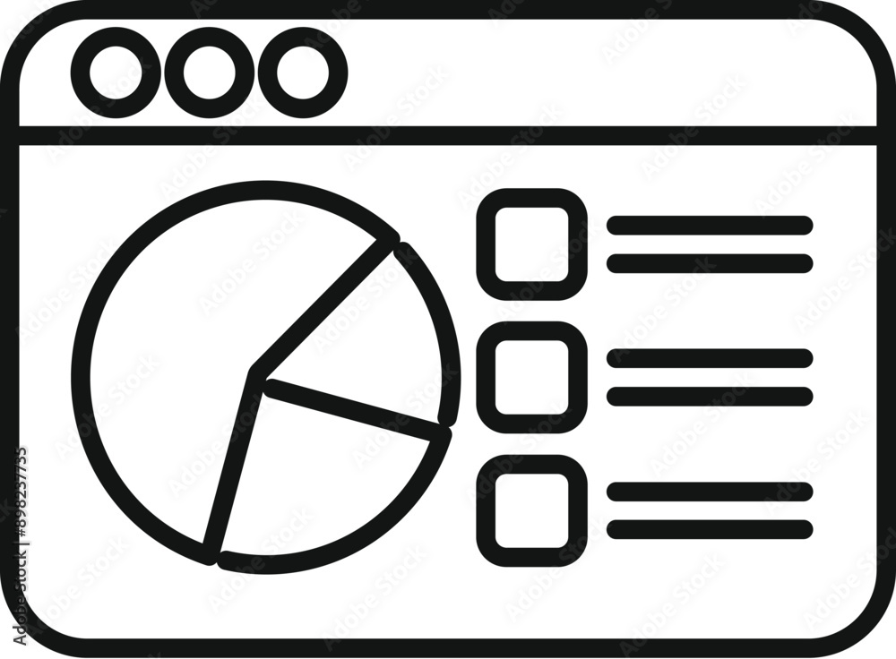 Poster website is displaying analytics, represented by a pie chart and data points, highlighting online per