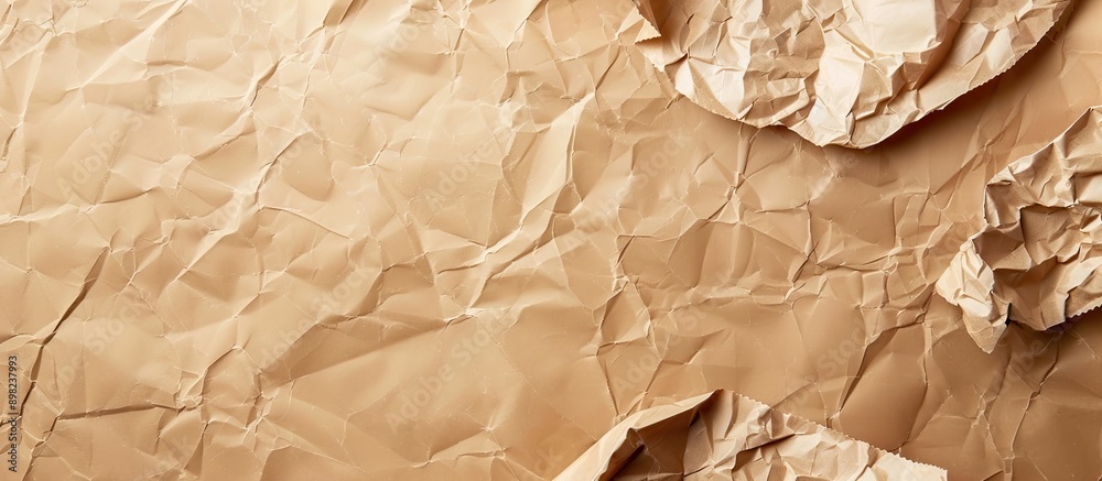 Poster crumpled brown paper with copy space image