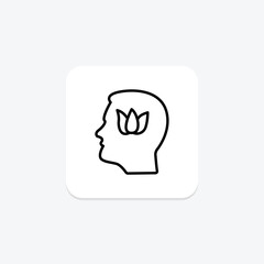 Mindfulness line icon , vector, pixel perfect, illustrator file