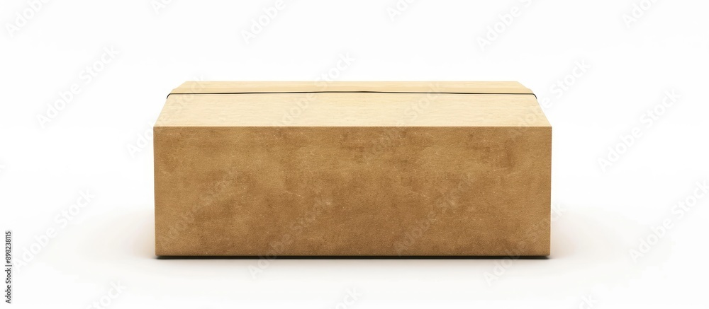 Aufkleber A brown box for shipping isolated on a white background with empty space for adding text or images ideal for miscellaneous purposes such as product photography. Creative banner. Copyspace image