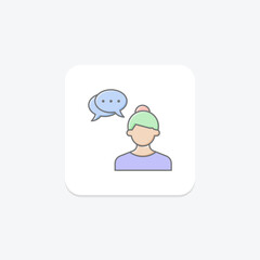 Self  Dialogue lineal color icon , vector, pixel perfect, illustrator file