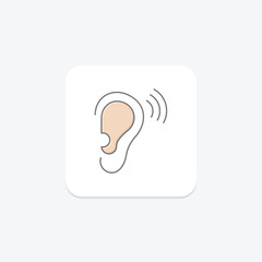 Self Listen lineal color icon , vector, pixel perfect, illustrator file