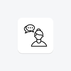 Self  Dialogue line icon , vector, pixel perfect, illustrator file