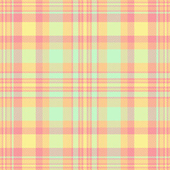 Canvas vector seamless textile, wallpaper pattern background texture. Sixties fabric check tartan plaid in red and orange colors.