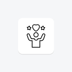Self Worth line icon , vector, pixel perfect, illustrator file