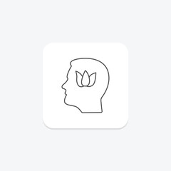 Mindfulness thinline icon , vector, pixel perfect, illustrator file