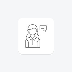 Self Dialogue thinline icon , vector, pixel perfect, illustrator file