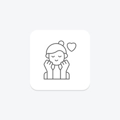 Self Love thinline icon , vector, pixel perfect, illustrator file