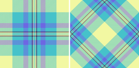 Vector plaid background of textile fabric texture with a tartan pattern check seamless. Set in winter colors. Graphic design detailed editable swatch.