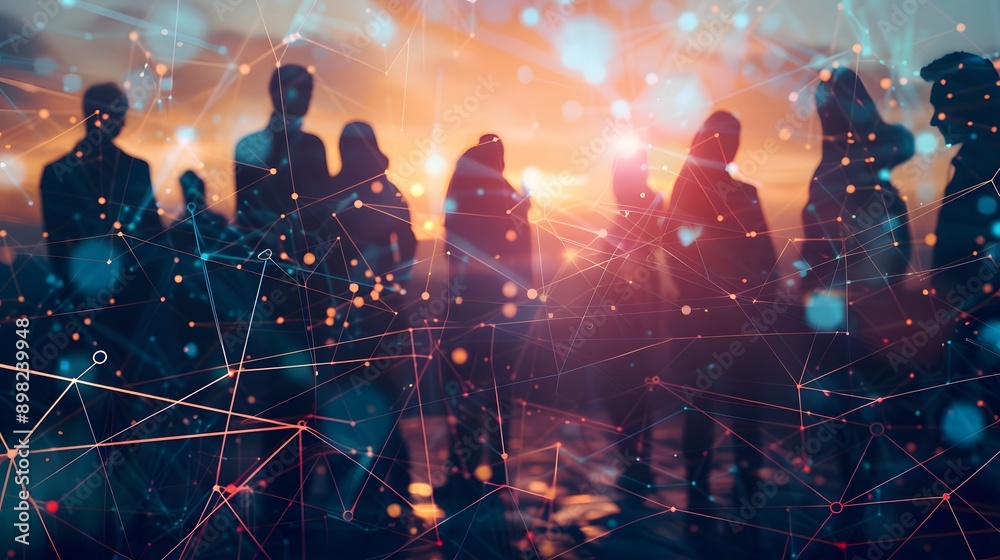 Poster a digital image showcasing members of a networking group participating in a structured networking ev