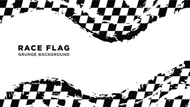 Racing flag vector background grunge fit for motocross off road speed race start finish banner with copy space