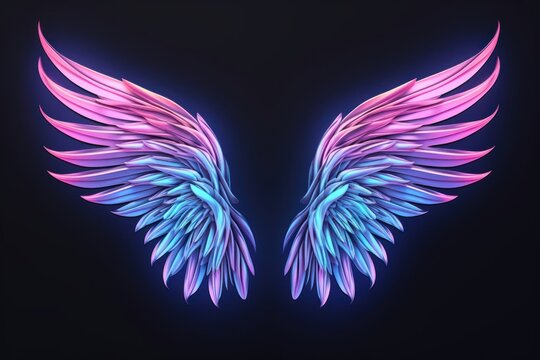 Pattern wing neon illuminated.