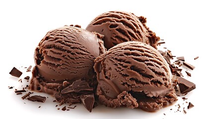 Chocolate ice cream with chocolate shavings 