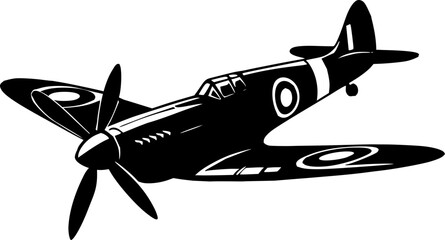 Vector illustration world war two fighter plane, fighter aircraft 