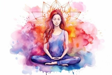 Obraz premium Adult woman yoga representation.