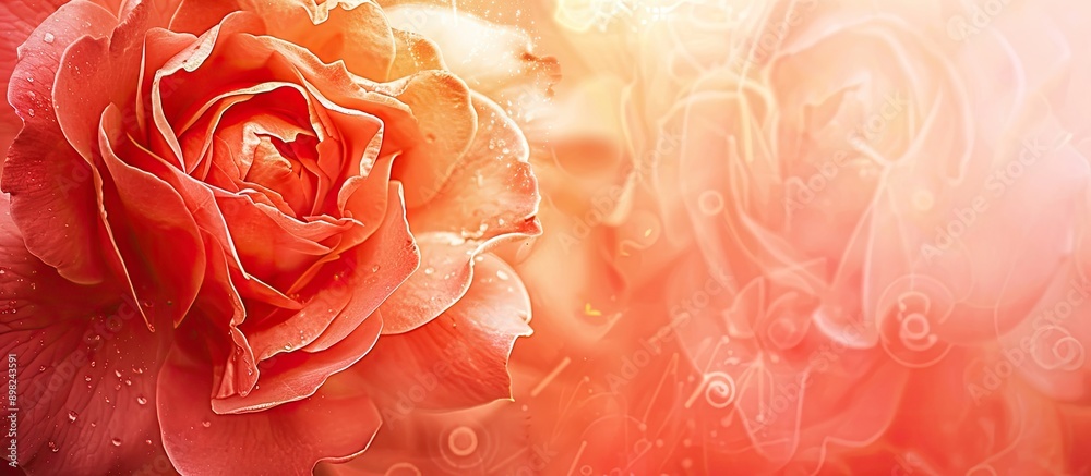 Leinwandbilder an abstract background with a close up of a blooming rose flower head perfect for adding text or ima